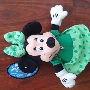 Vintage  disney minnie mouse with Birthstone aquamarine necklace